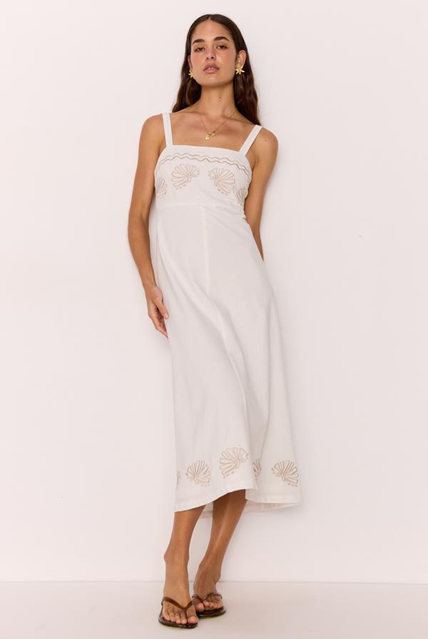 Hera Embroidered Midi Dress