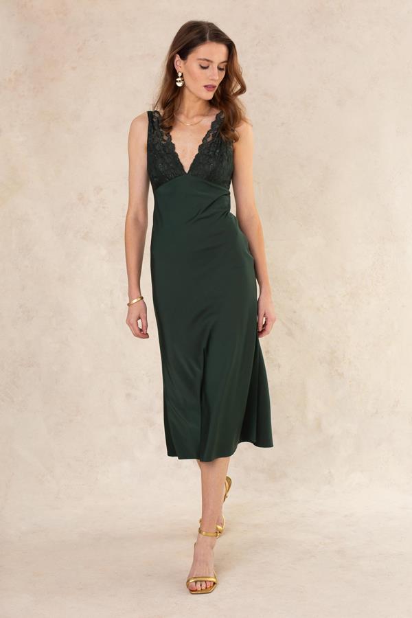 Lenora Lace Slip Midi Dress