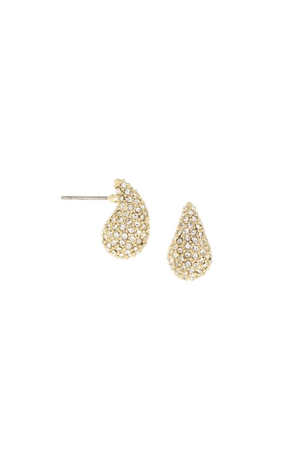 Pave Elongated Dome Earring