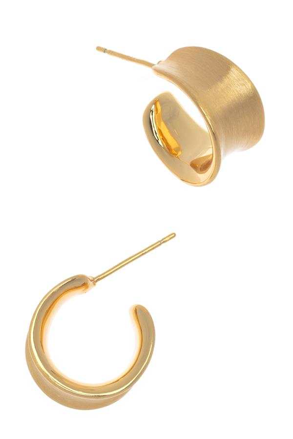 Brushed Gold Detail Hoop