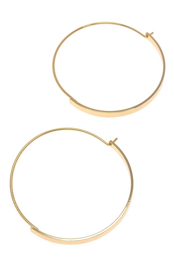 Gold Hoop With Thick Plate