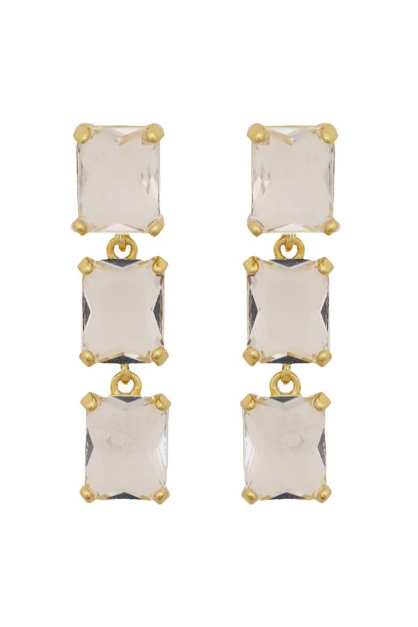 1.25 In Ear Gold Link Emerald Cut- Cl