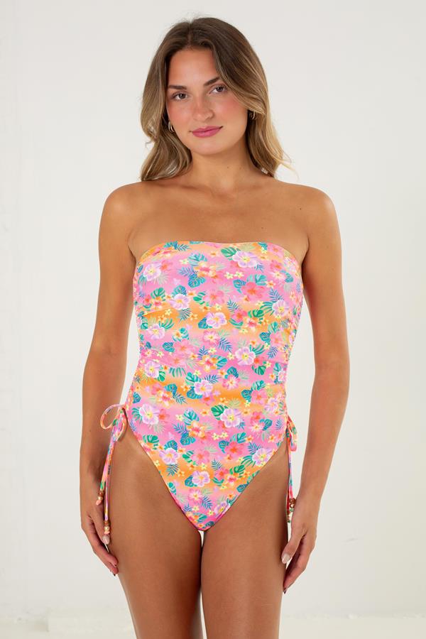 Summer Glow Ruched Bandeau 1 Piece