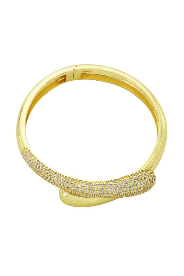 Gold Pave Hinge Bangle