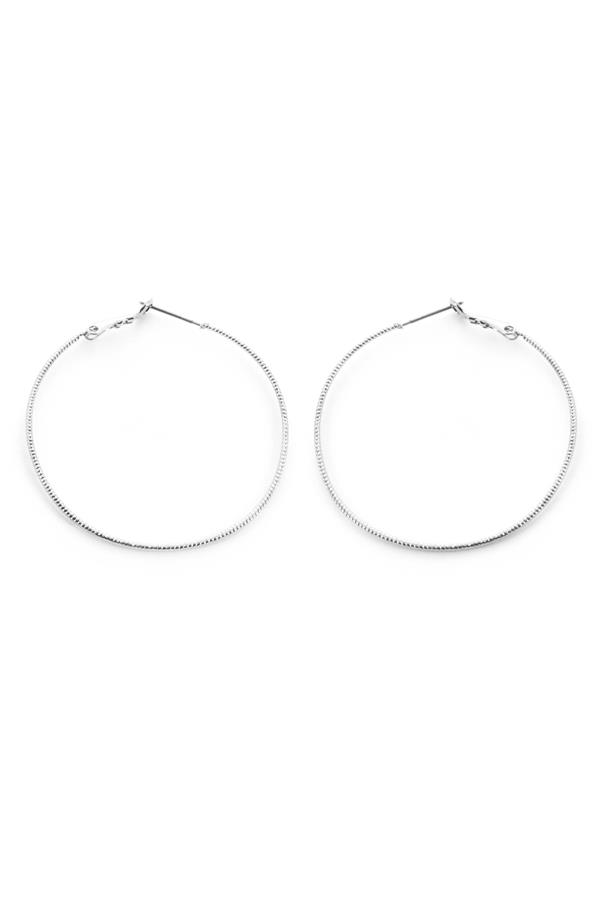 Earring Silver Thin Hoop Hinge