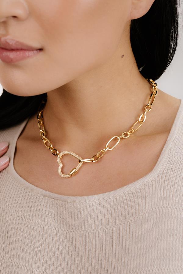 Open Heart Lock Necklace