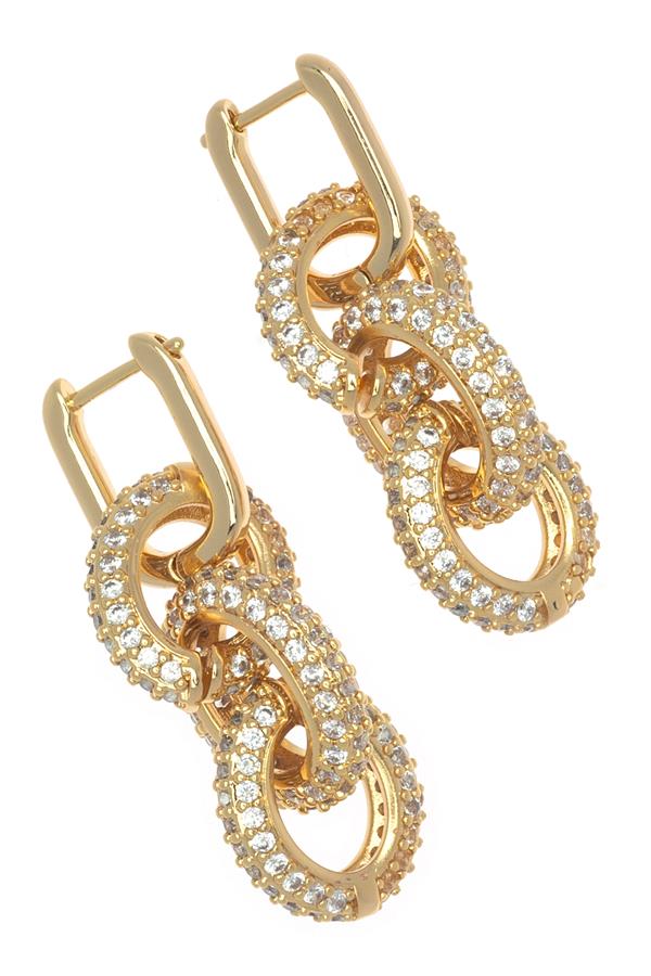 Pave Triple Chain Earring