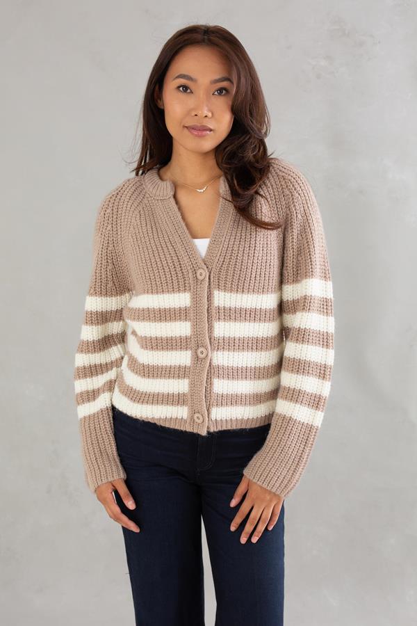 Stripe V-Neck Cardigan