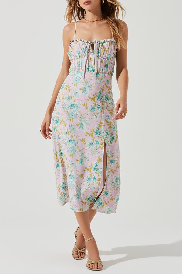 Verana Floral Midi Slip Dress