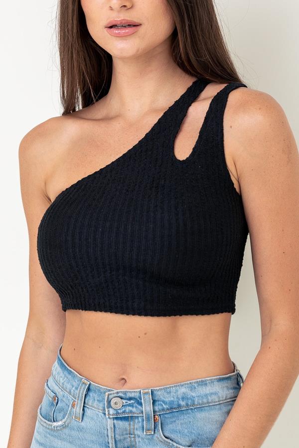 Asymmetrical Cut Out Crop Top