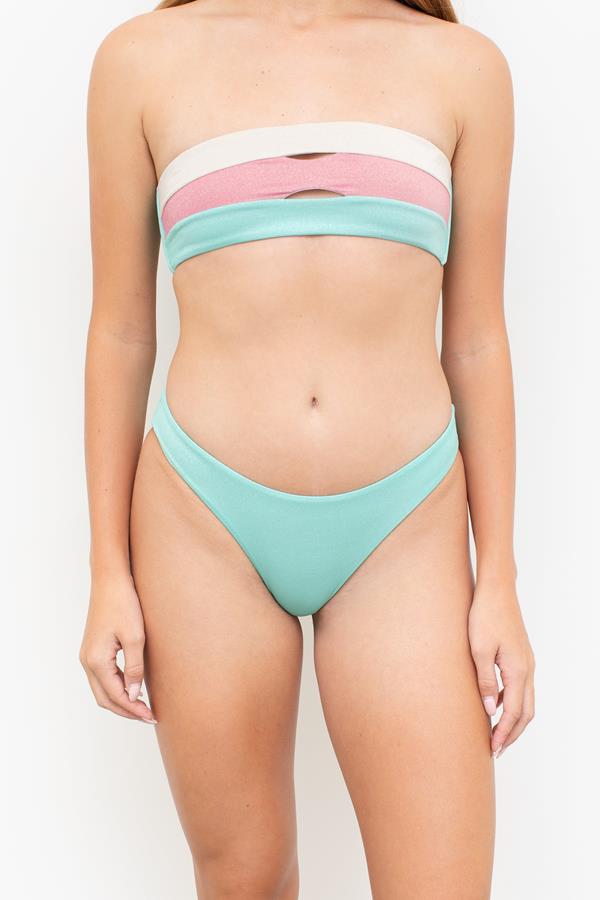 Divine Shimmer Basic Ruched Bikini Bottom