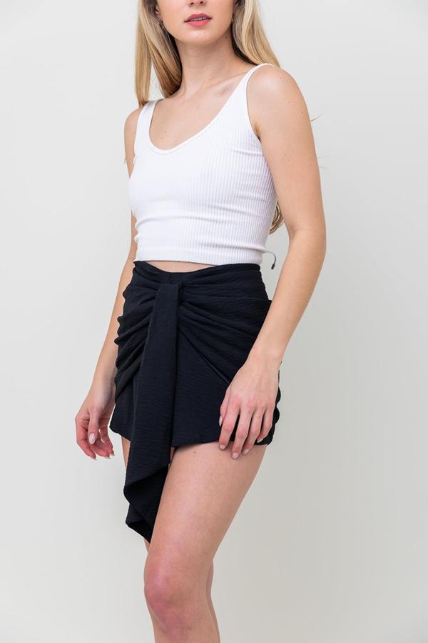 Asymmetrical Wrap Mini Skirt