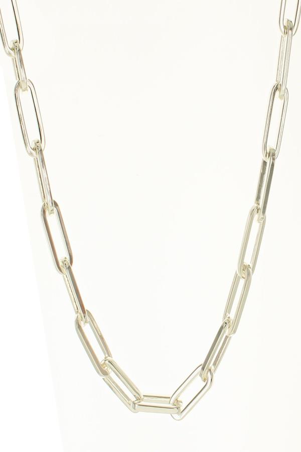 Silver Large Link Necklace