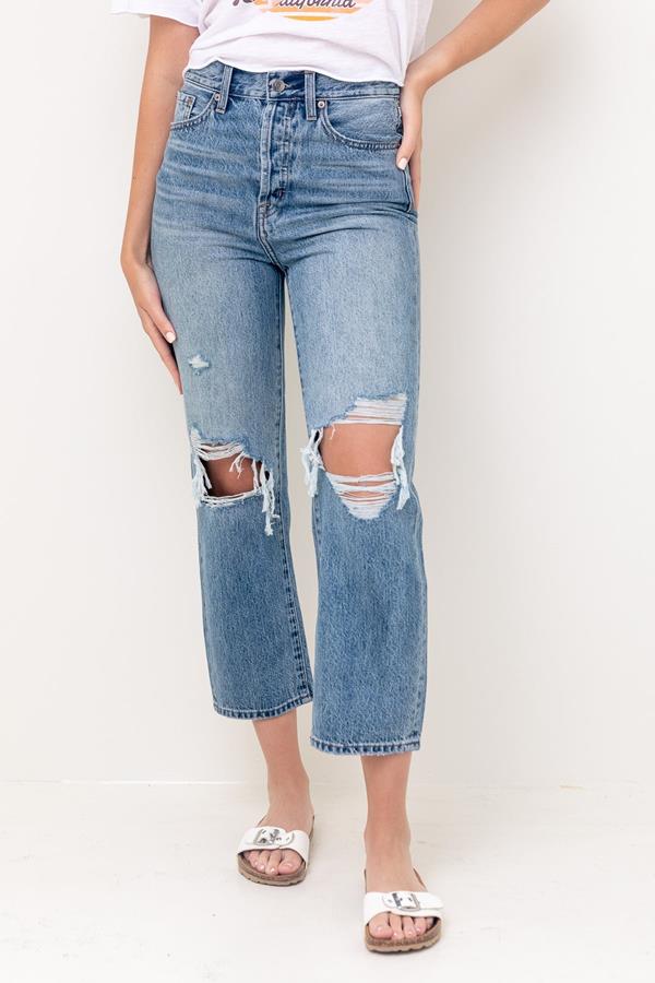 Cassie Cropped in Blossom Distressed