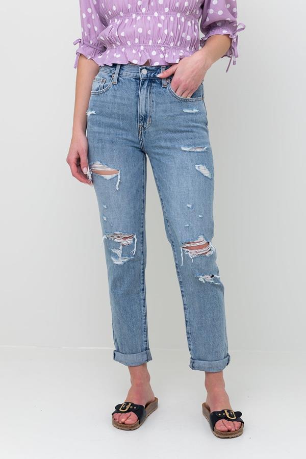 Presley High Rise Relaxed Roller - Wink Distressed