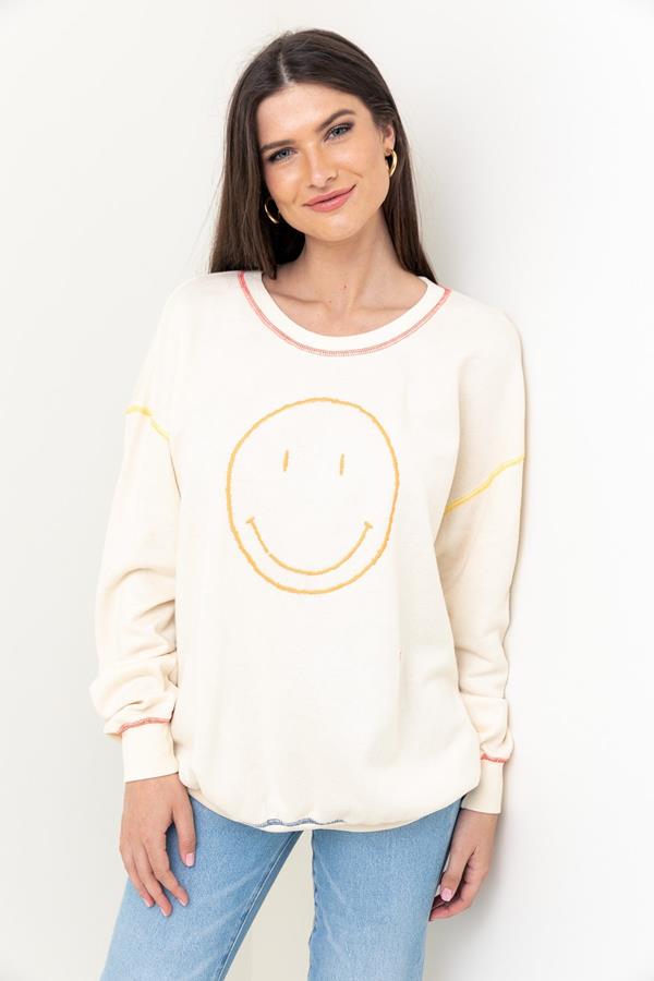 Smiley Pullover Sweatshirt