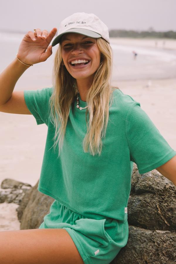 Terry Classic Set Top in Tropical Green