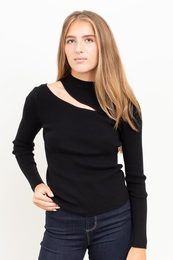 Cut Out Long Sleeve Pullover