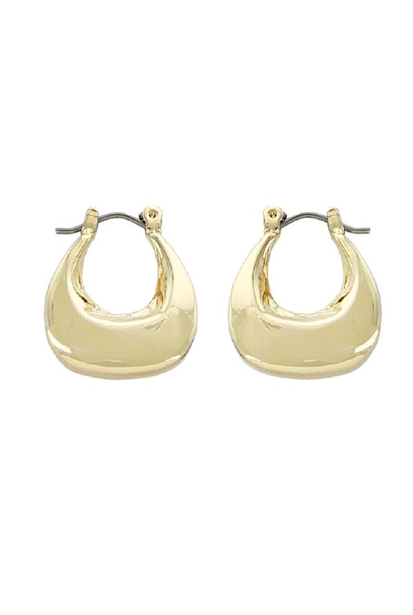 Gold Smooth Handbag Hoop Earrings