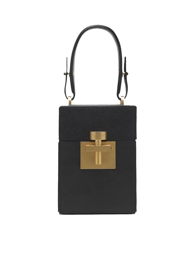 Black & Gold Saffiano Alibi Bag