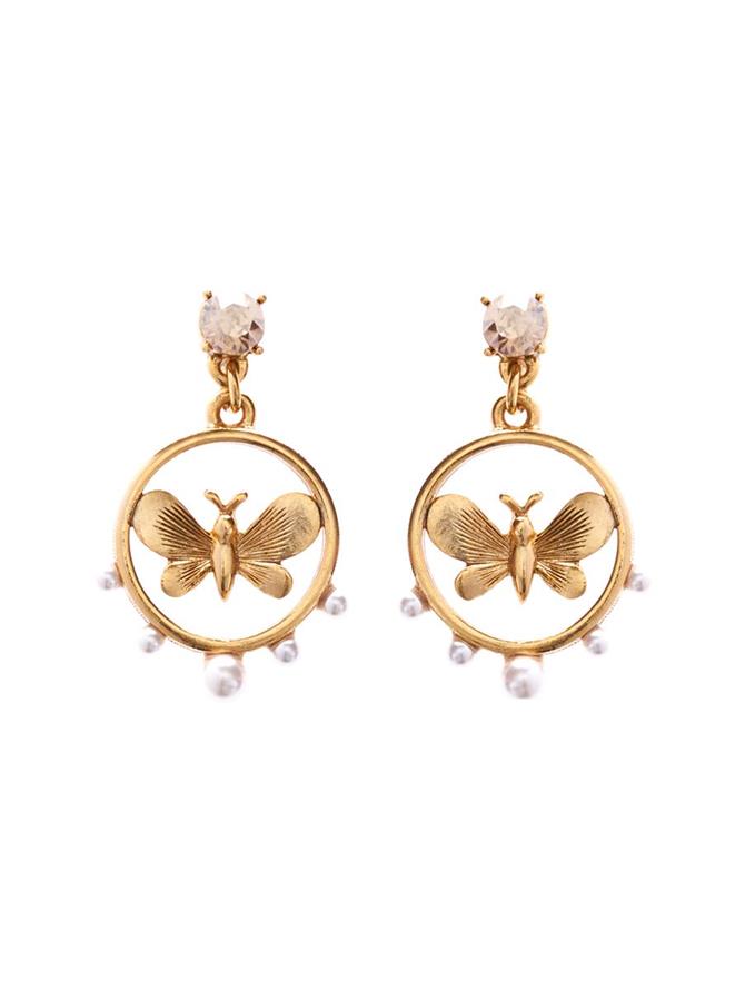 Butterfly Coin Earrings