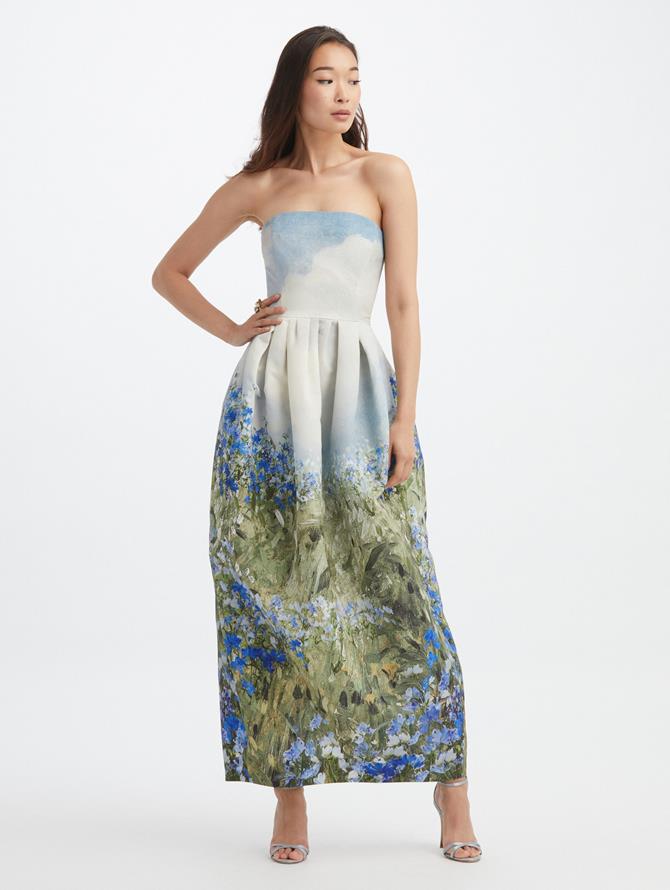 Strapless Tea Length Gown