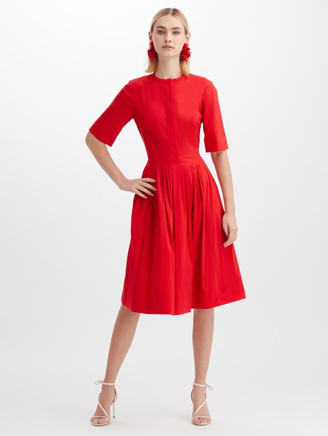 Scarlet Poplin Dress