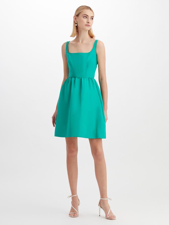 Scoop Neck Silk-Faille Cocktail Dress