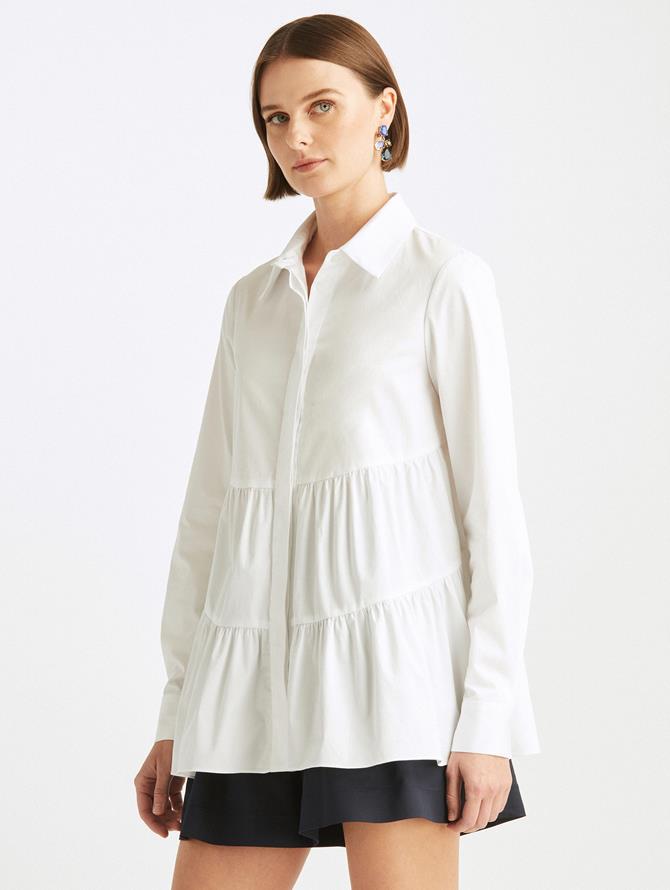 Tiered Cotton Blouse
