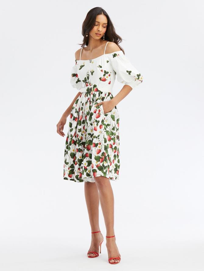 Strawberry Fields Poplin Dress | Dresses | Oscar de la Renta Black 