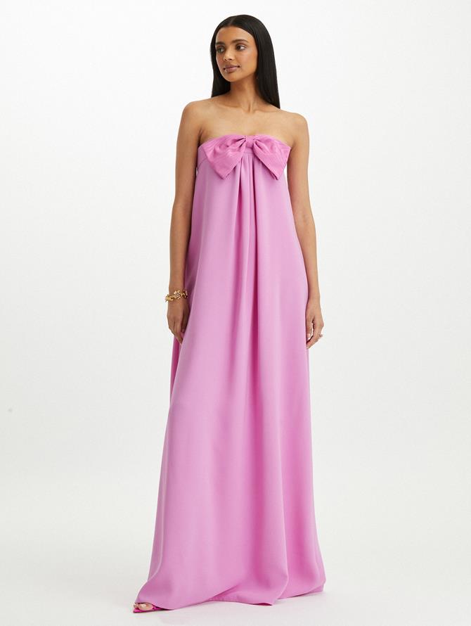 Strapless Moire Faille Bow Gown