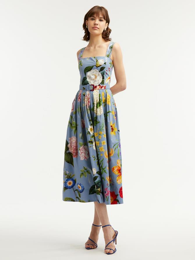 Multicolor Floral Cotton Tank Dress