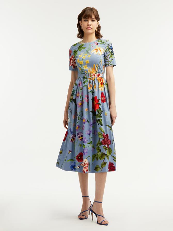 Multicolor Floral Poplin Dress