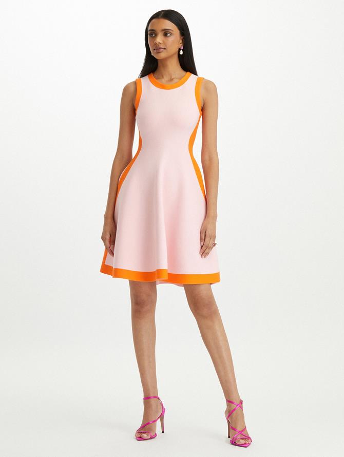 Colorblock Fit & Flare Dress