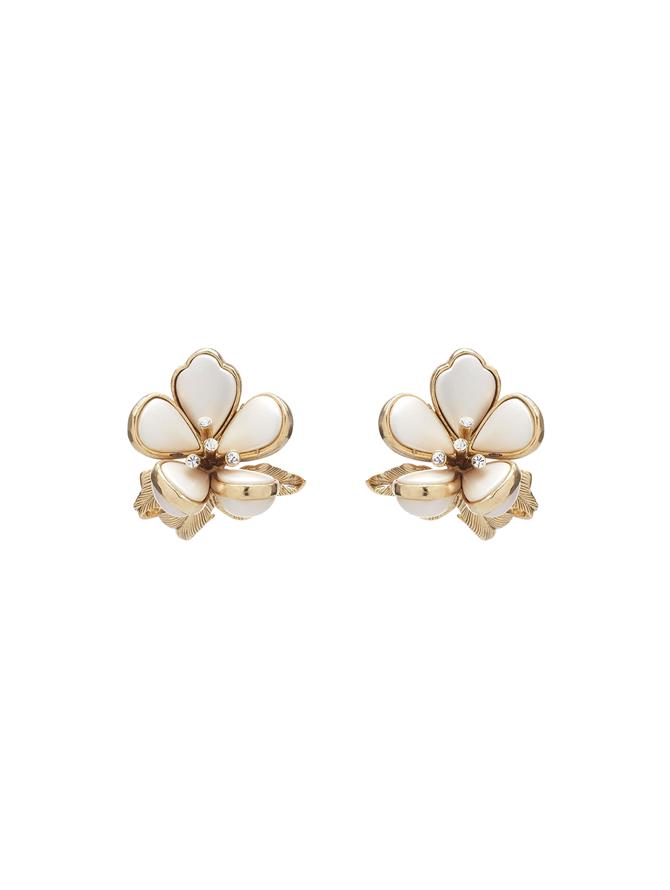 Vintage Flower Pearl Earrings
