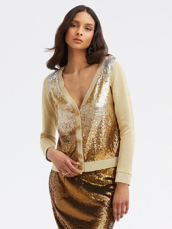 Degrade Sequin Embroidered Cardigan