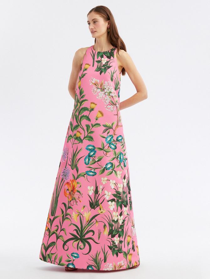 Oversized Floral Tapestry Gown