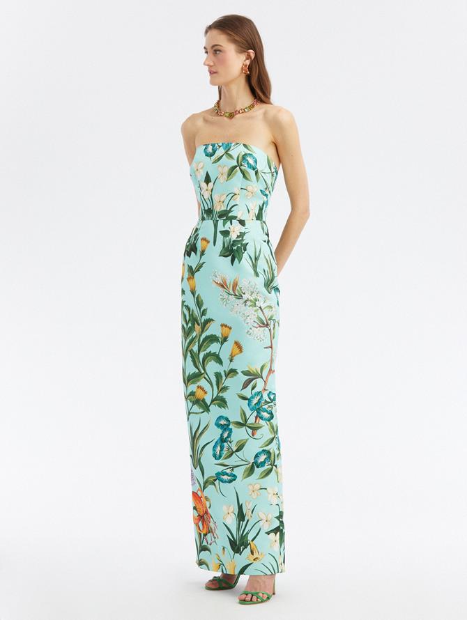 Floral Tapestry Column Gown