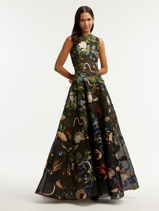Sleeveless Pietre Dure Fil Dure Fil Coupe Gown