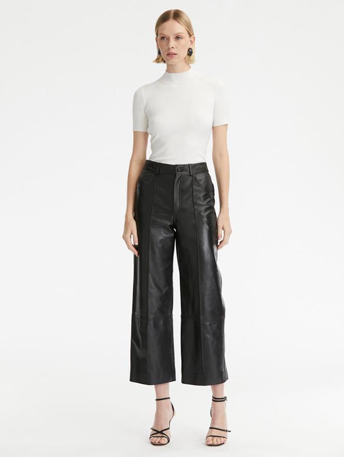Seam Detail Leather Pant