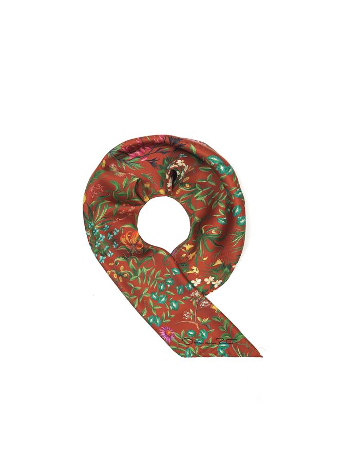 Floral Tapestry Silk Twill Scarf