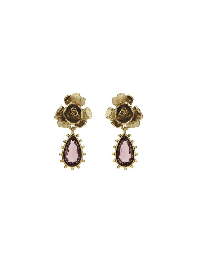 Crystal Petal Rose Earrings