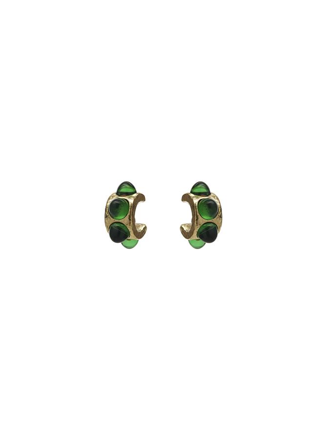 Cabochon Mini Hoop Earrings