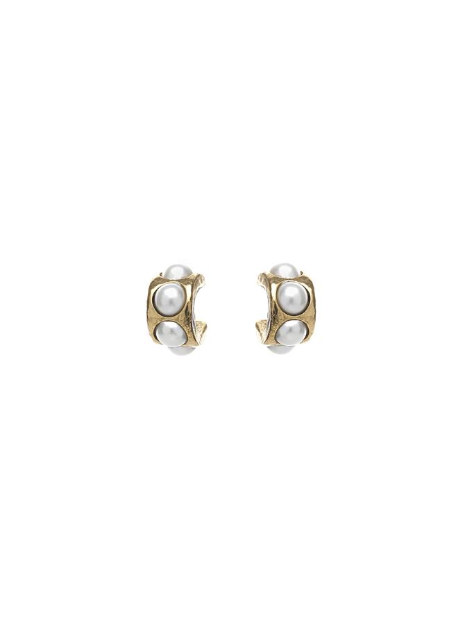 Cabochon Hoop Earrings | Earrings | Oscar de la Renta Pearl 