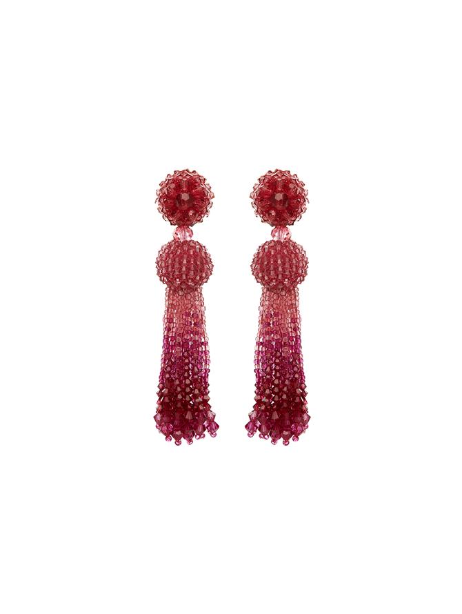 Fuchsia Degrade Tassel Earrings