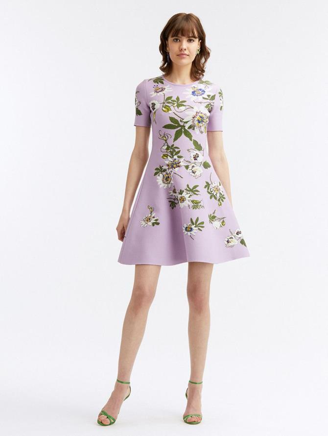 Passionflower Jacquard Knit Dress
