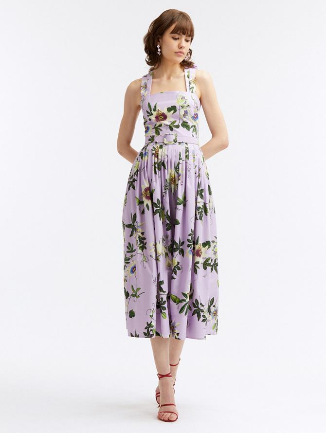 Passionflower Belted Midi Dress