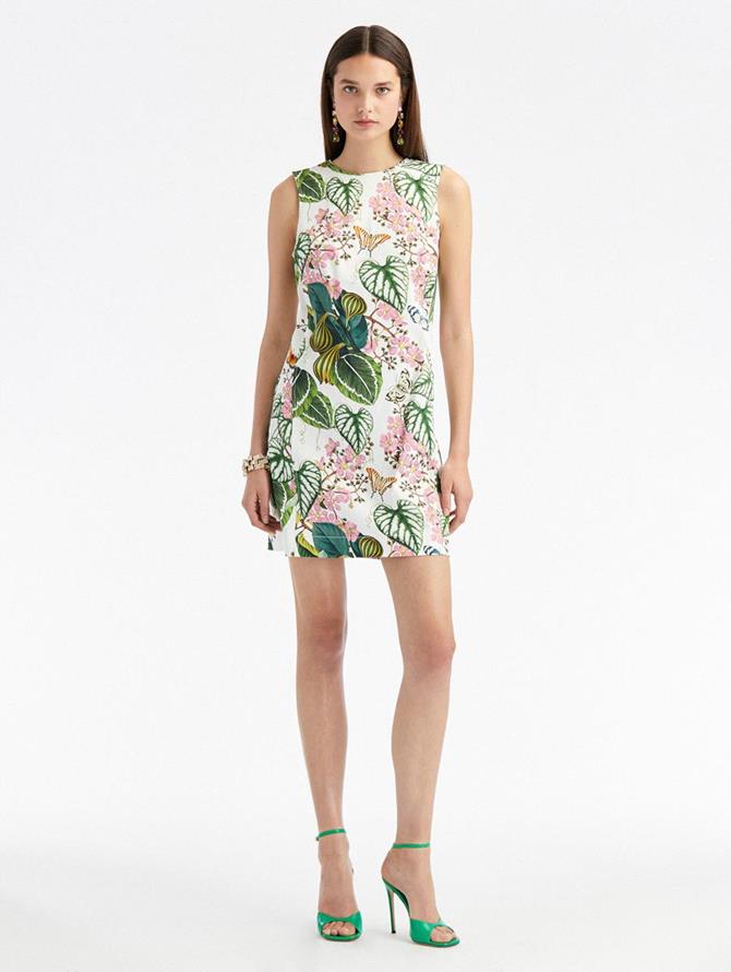 Mixed Botanical Cotton Shift Dress