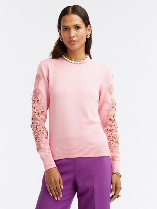 Guipure Lace Long Sleeve Pullover