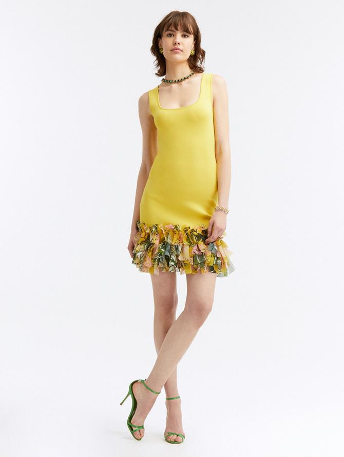 Chiffon Fringed Mini Dress